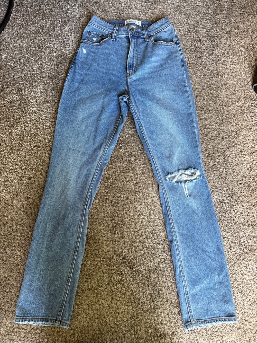 Abercrombie & Fitch High-Rise Light Blue Distressed Women's Jeans